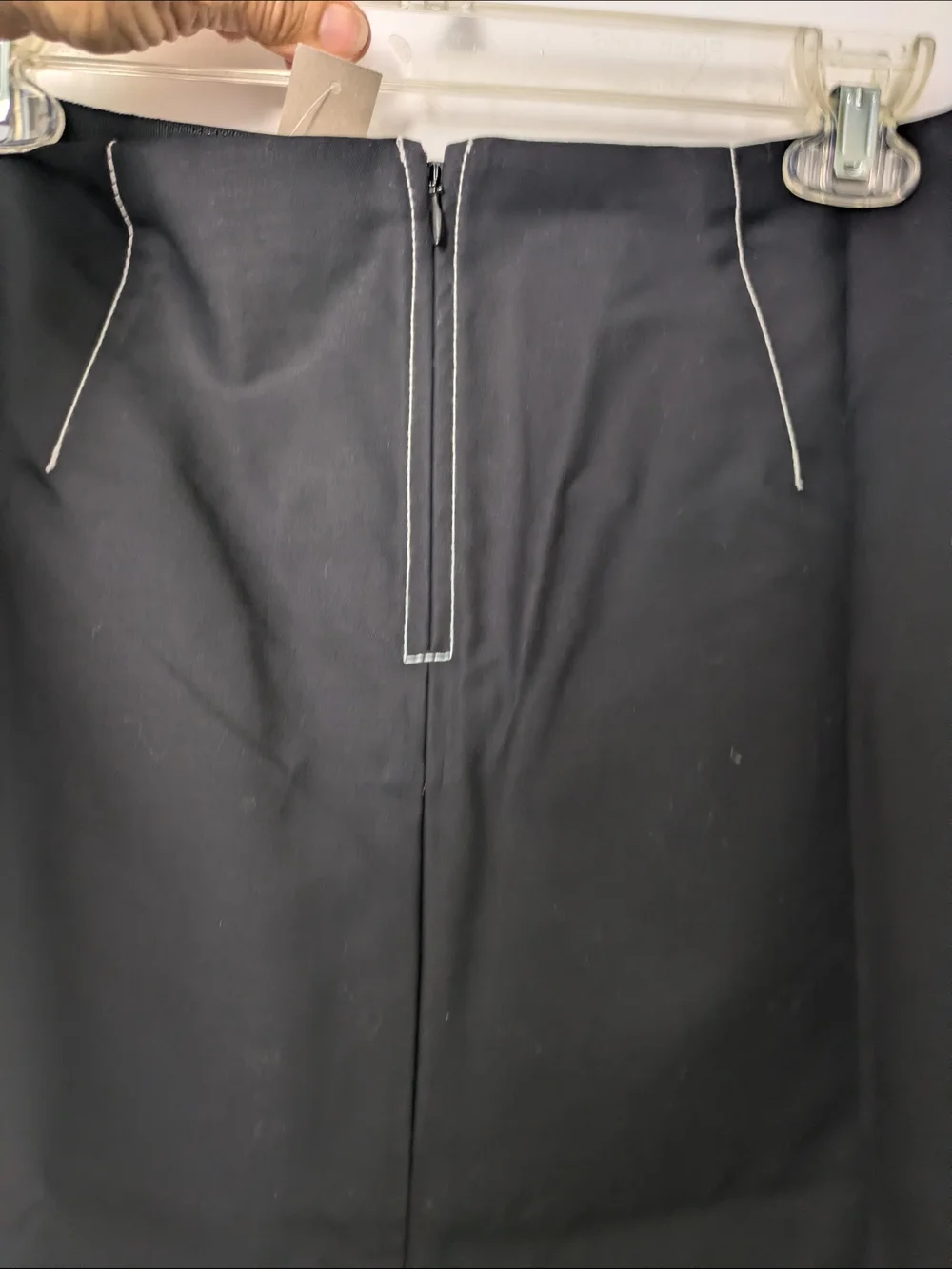 J. Crew Black Fairfax Mini Skirt with White Contrast Stitching sz 4